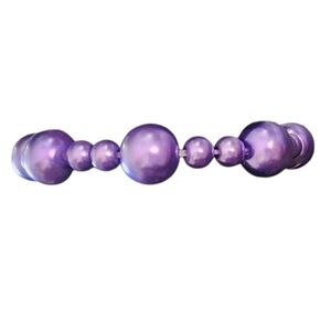 Elegant Purple Glass Beaded Stretch Bracelet